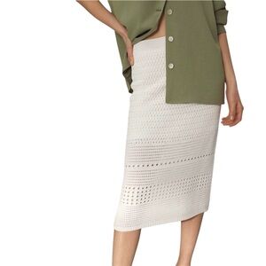 Aritzia Wilfred Heirloom Crochet Knit Skirt Size M Ivory